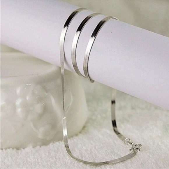 NEW 925 NECKLACE STERLING SILVER NECKLACE HERRINGBONE NECKLACE - Picture 3 of 7